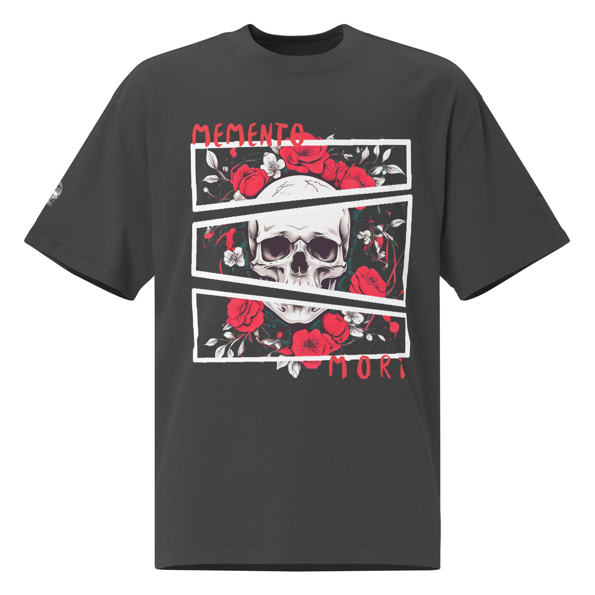 Camiseta oversize con efecto desgastado Memento Mori