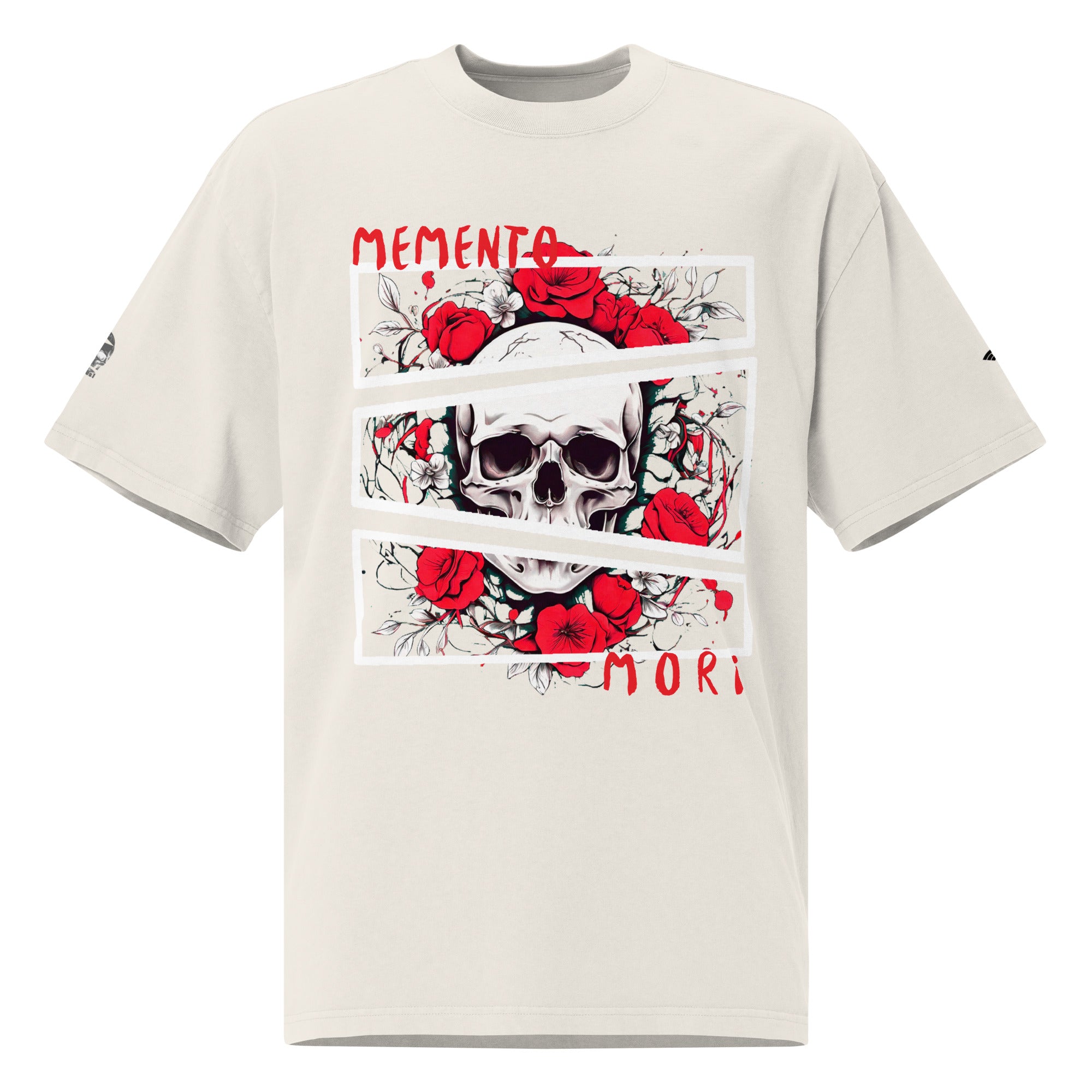 Camiseta oversize con efecto desgastado Memento Mori