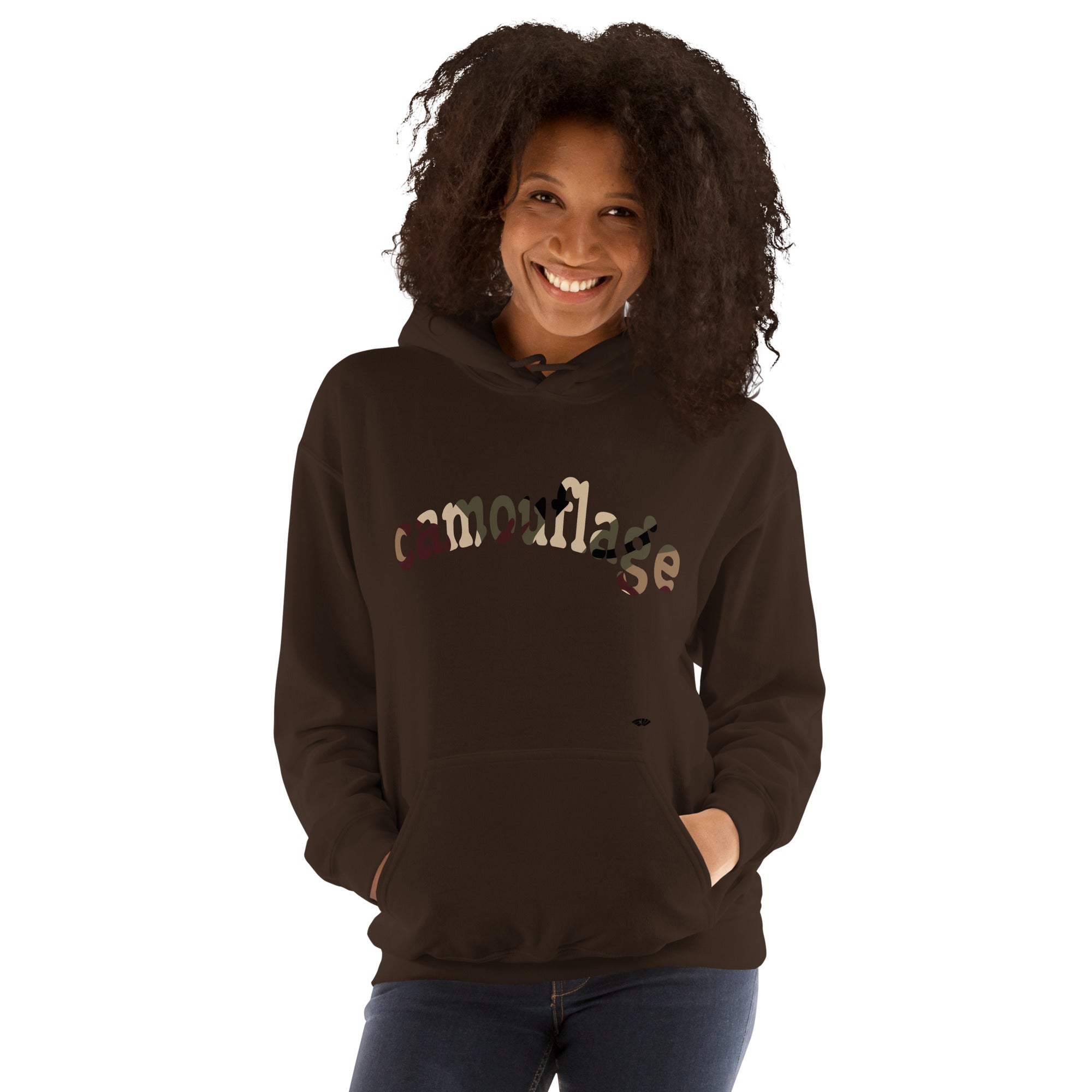 Sweat à capuche Femme Texte camouflage