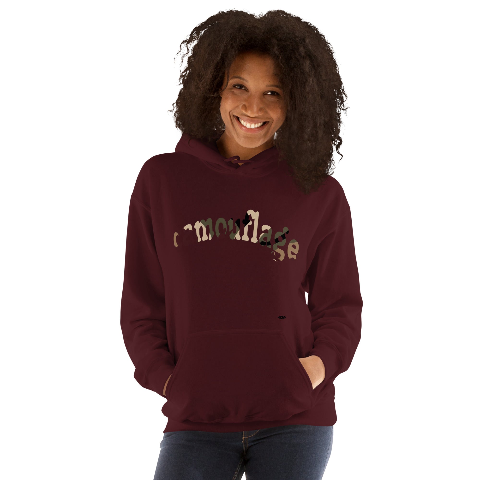Sweat à capuche Femme Texte camouflage