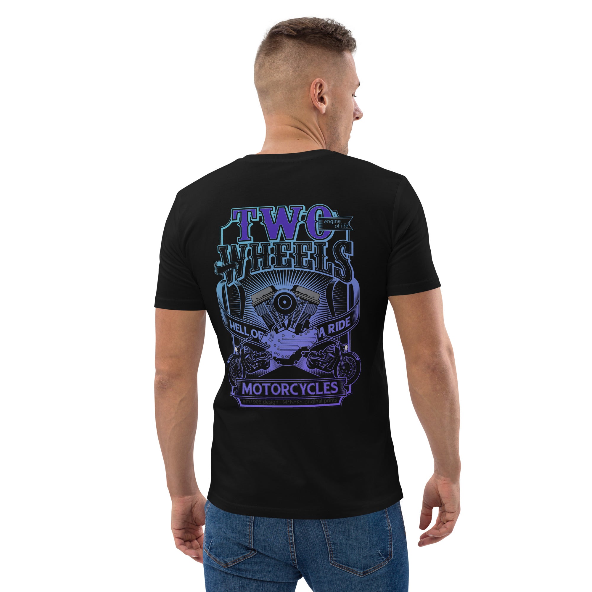 Camiseta algodón orgánico Hombre Two Wheels