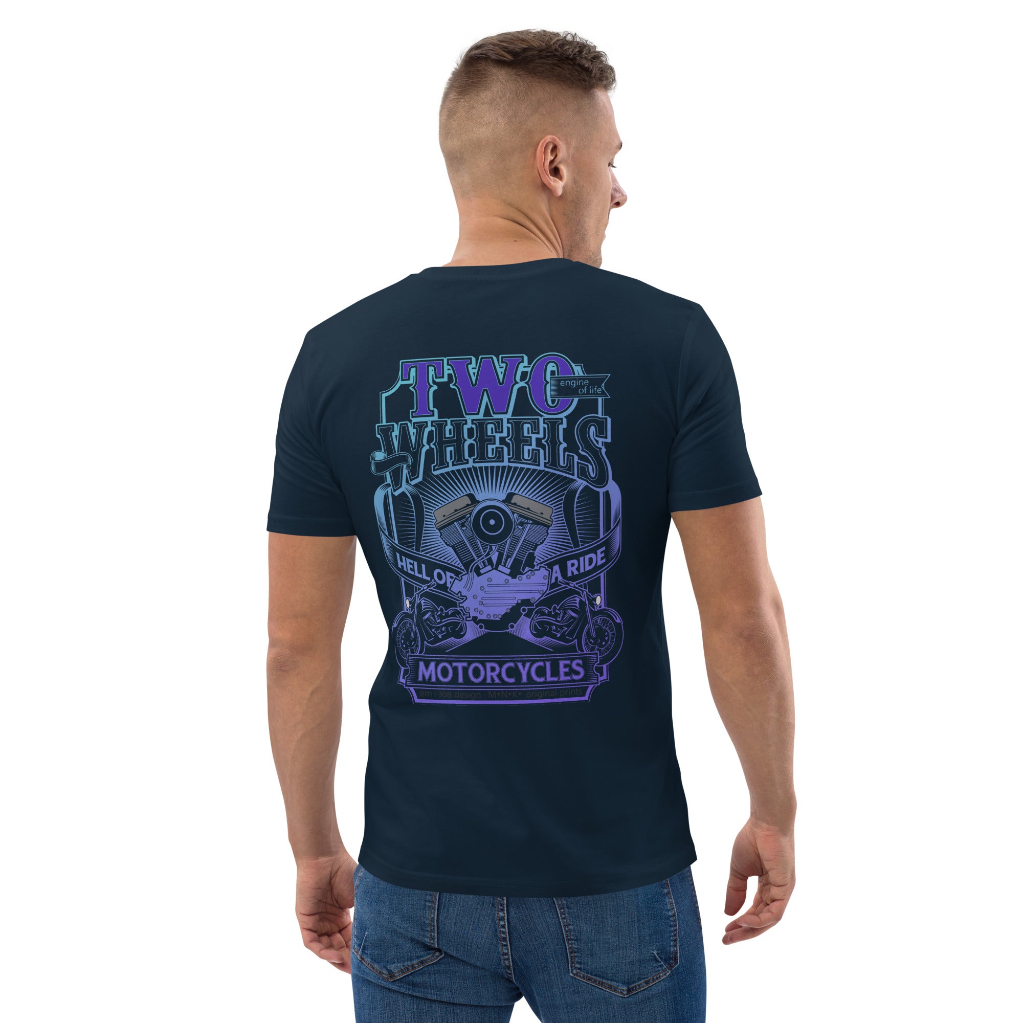 Camiseta algodón orgánico Hombre Two Wheels