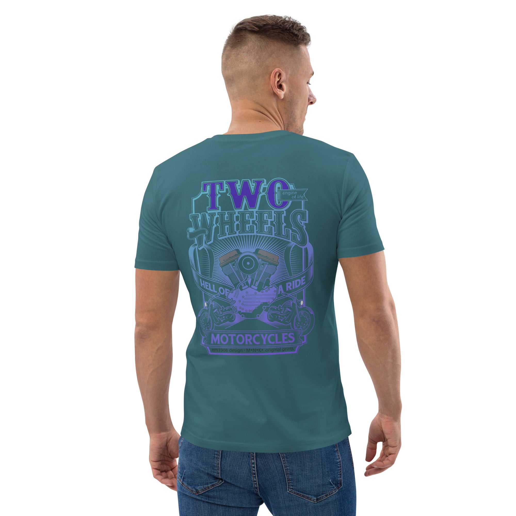 Camiseta algodón orgánico Hombre Two Wheels